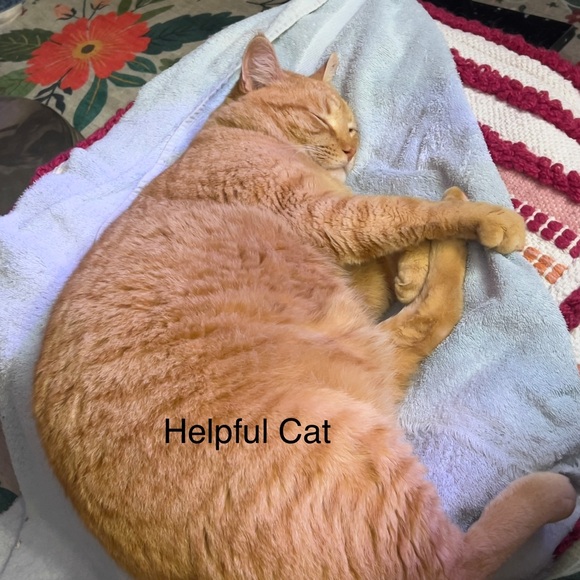 Eddie Bauer Men's Patchwork Crewneck Sweater - Gray, Blue, Orange, Cream Size M - Picture 9 of 10